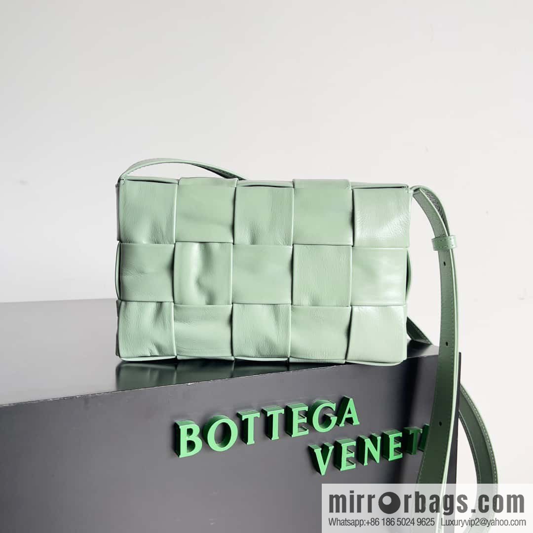 Highest end: Bottega Veneta Cassette/Pillow Bag Model: 667298 Sage Green