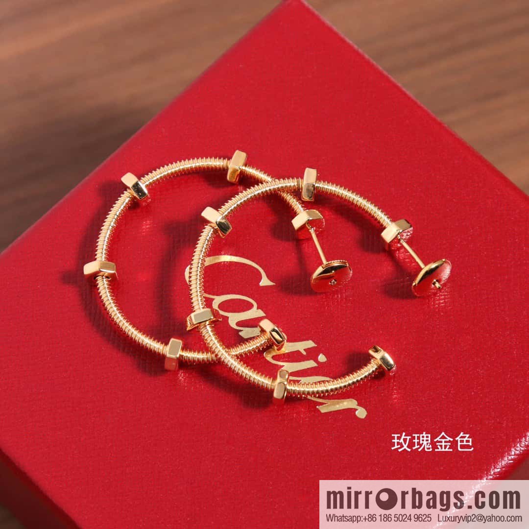 ☀Cartier ECROU DE CARTIER Screw Earrings