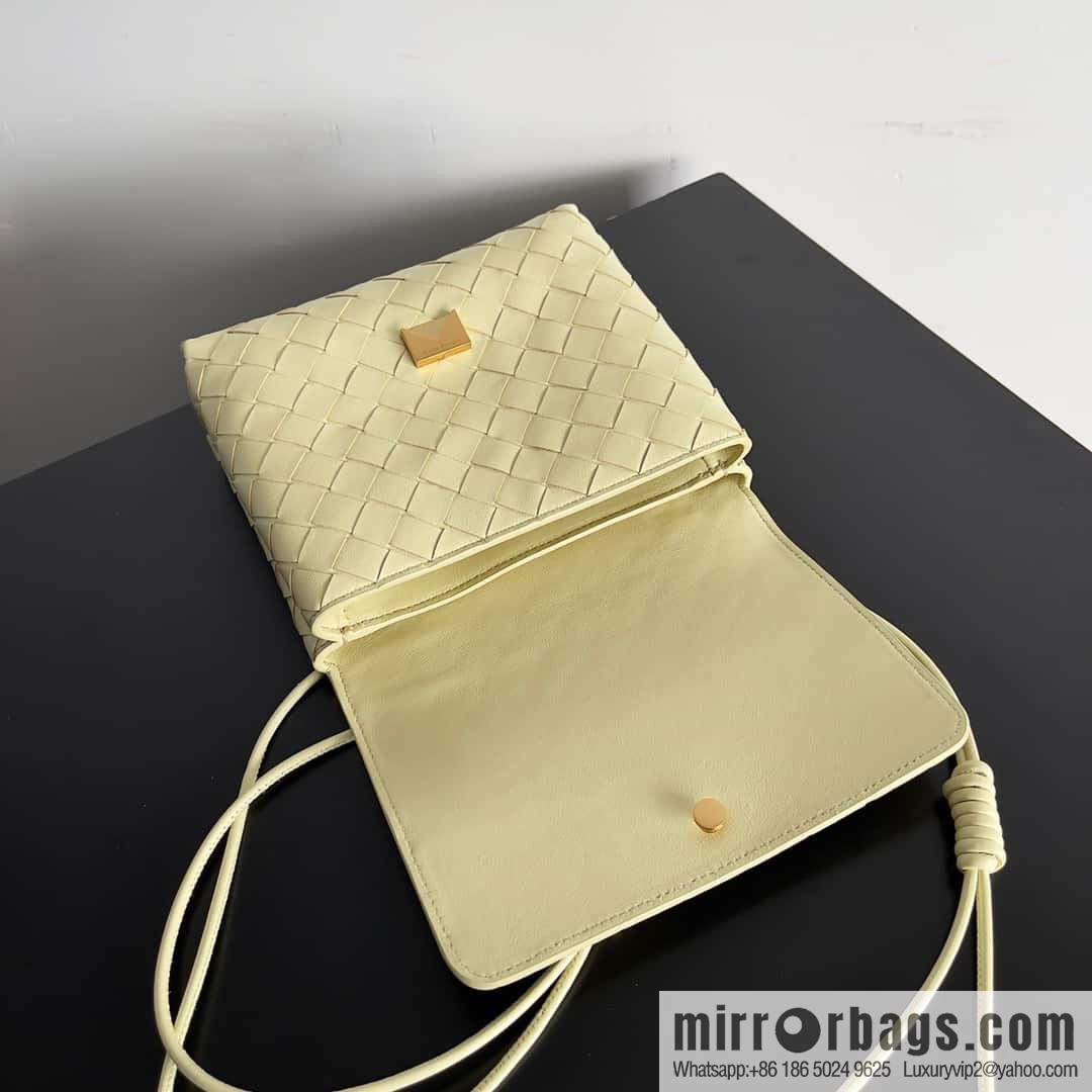 Bv new intrecciato weaving craft mini crossbody bag model number; 741897 ice cream color