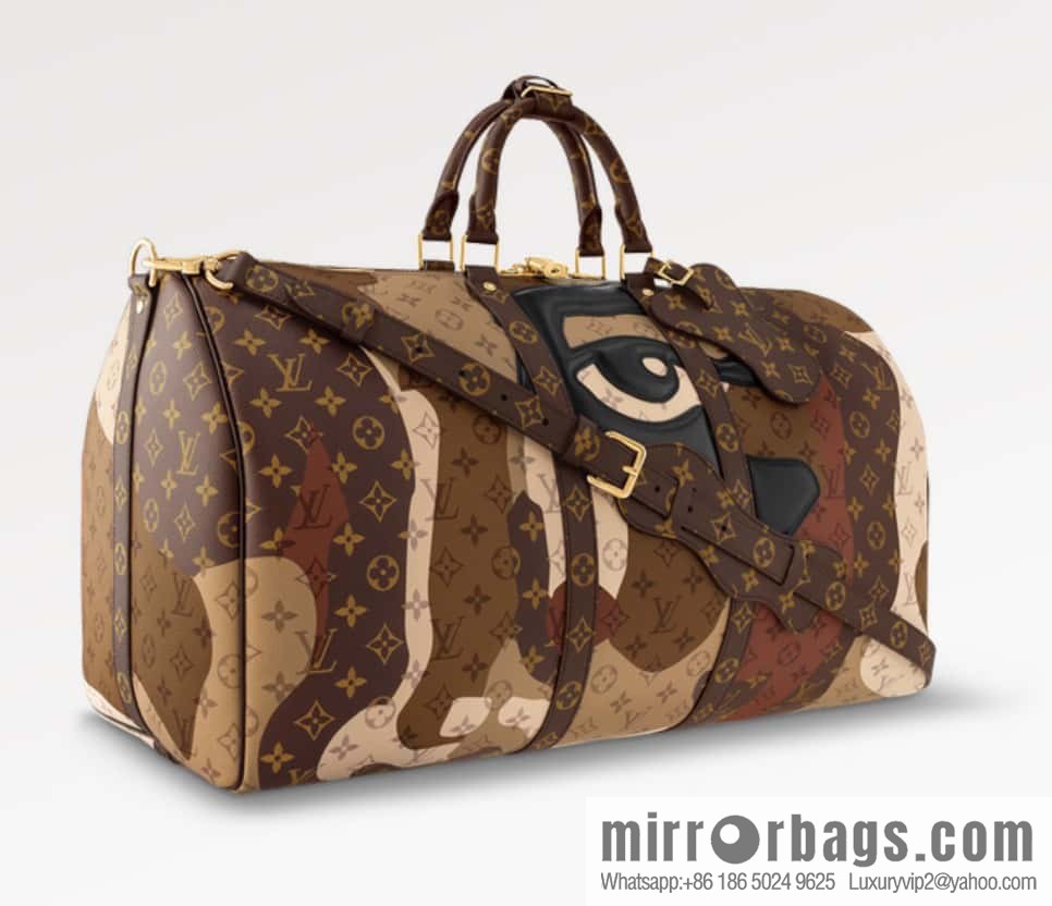 [Boutique‑grade] M46777 monogram (eye series) travel bag series KEEPALL BANDOULIZRE 55 travel bag