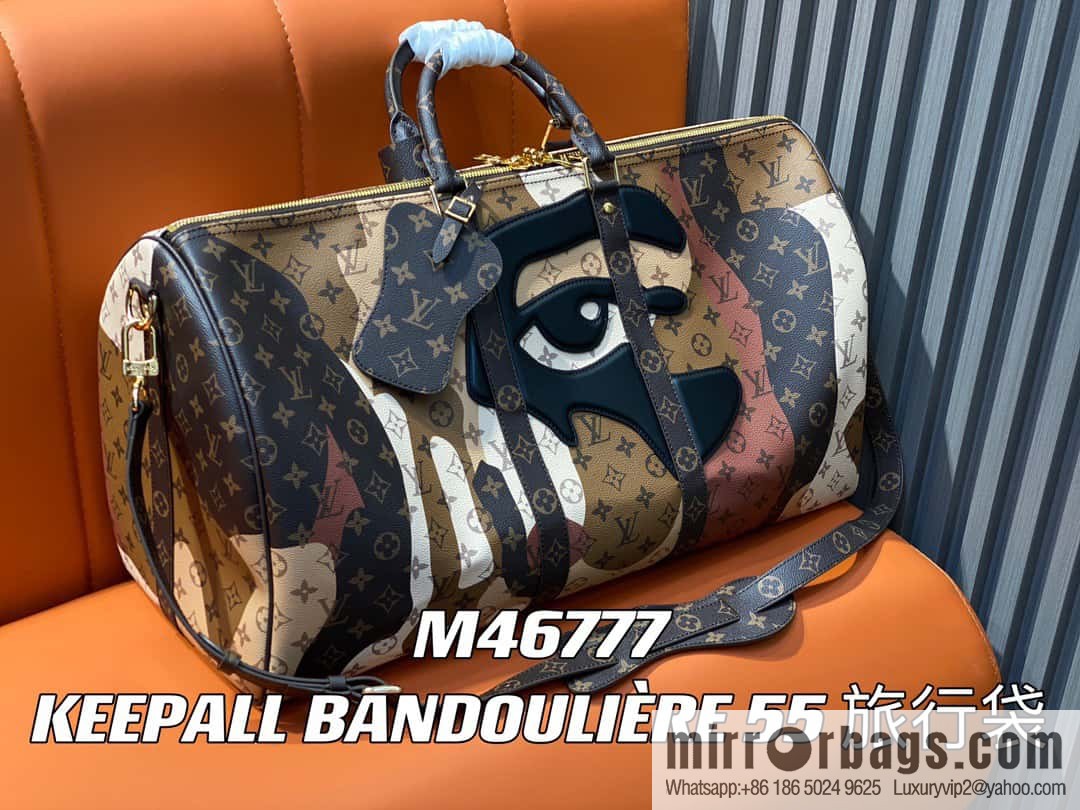 [Boutique‑grade] M46777 monogram (eye series) travel bag series KEEPALL BANDOULIZRE 55 travel bag