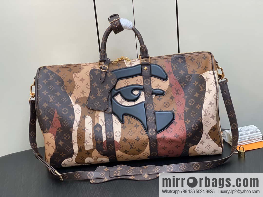 [Boutique‑grade] M46777 monogram (eye series) travel bag series KEEPALL BANDOULIZRE 55 travel bag
