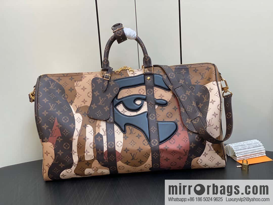 [Boutique‑grade] M46777 monogram (eye series) travel bag series KEEPALL BANDOULIZRE 55 travel bag