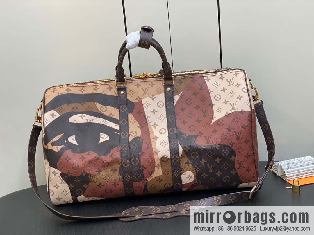 [Boutique‑grade] M46777 monogram (eye series) travel bag series KEEPALL BANDOULIZRE 55 travel bag