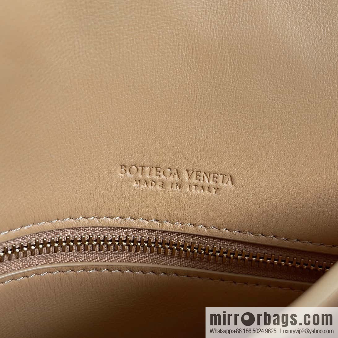 Bv new intrecciato weaving craft mini crossbody bag model number; 741897 almond color