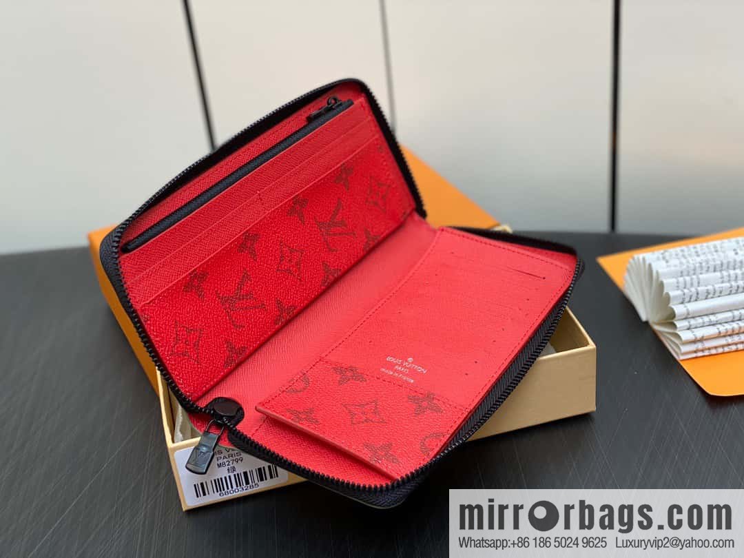 [Premium‑quality] M82799 green, silk screen single zipper wallet series Zippy zipper wallet