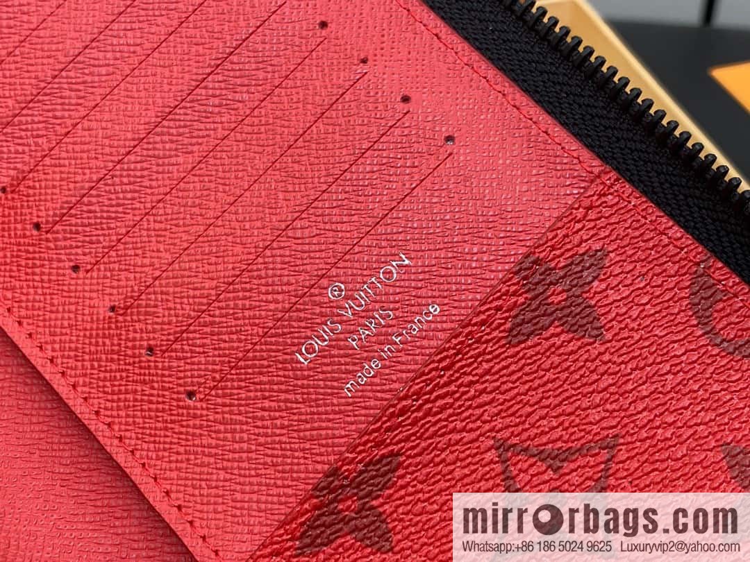 [Premium‑quality] M82799 green, silk screen single zipper wallet series Zippy zipper wallet