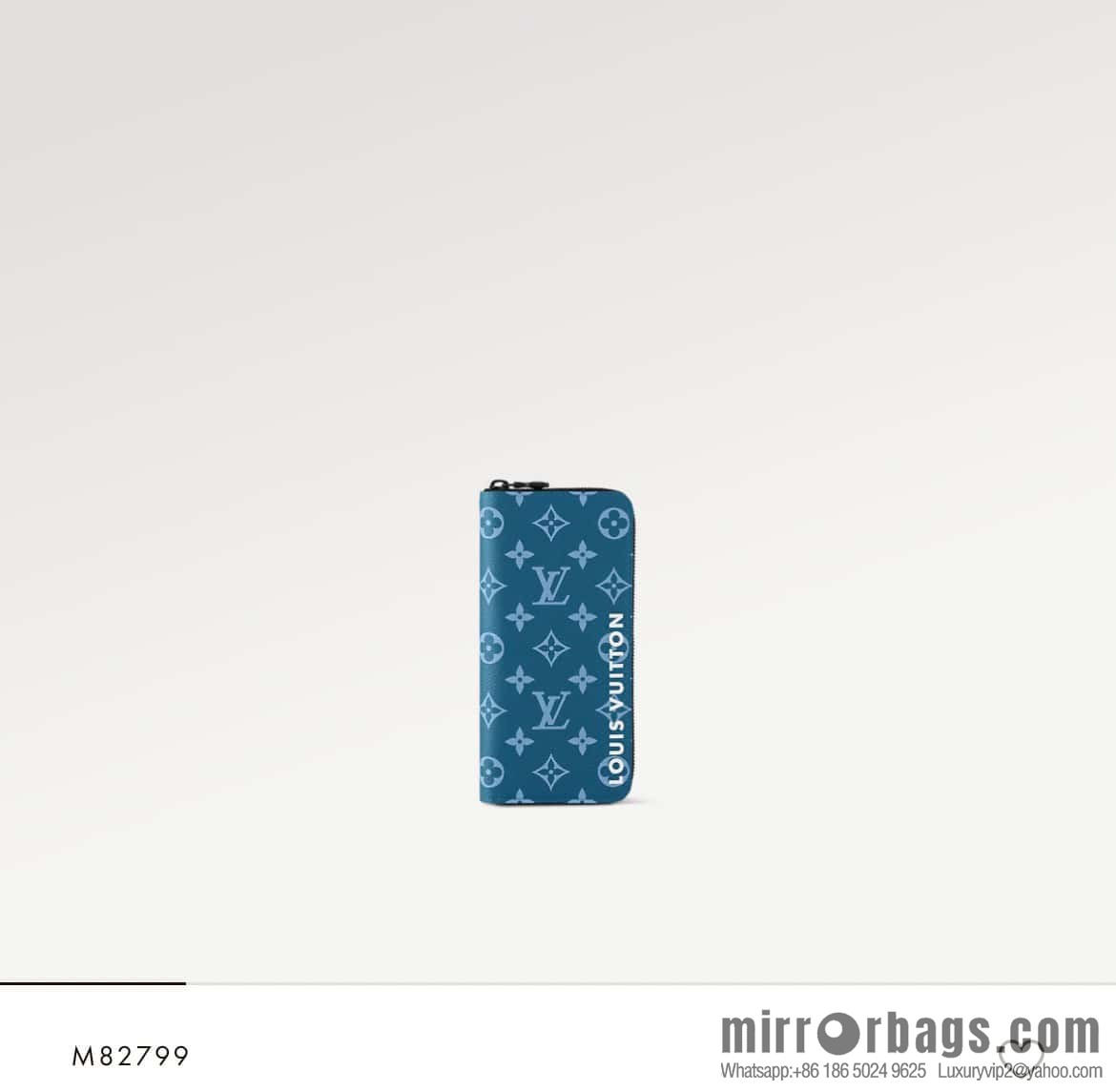 [Premium‑quality] M82799 blue, silk screen single zipper wallet series Zippy zipper wallet