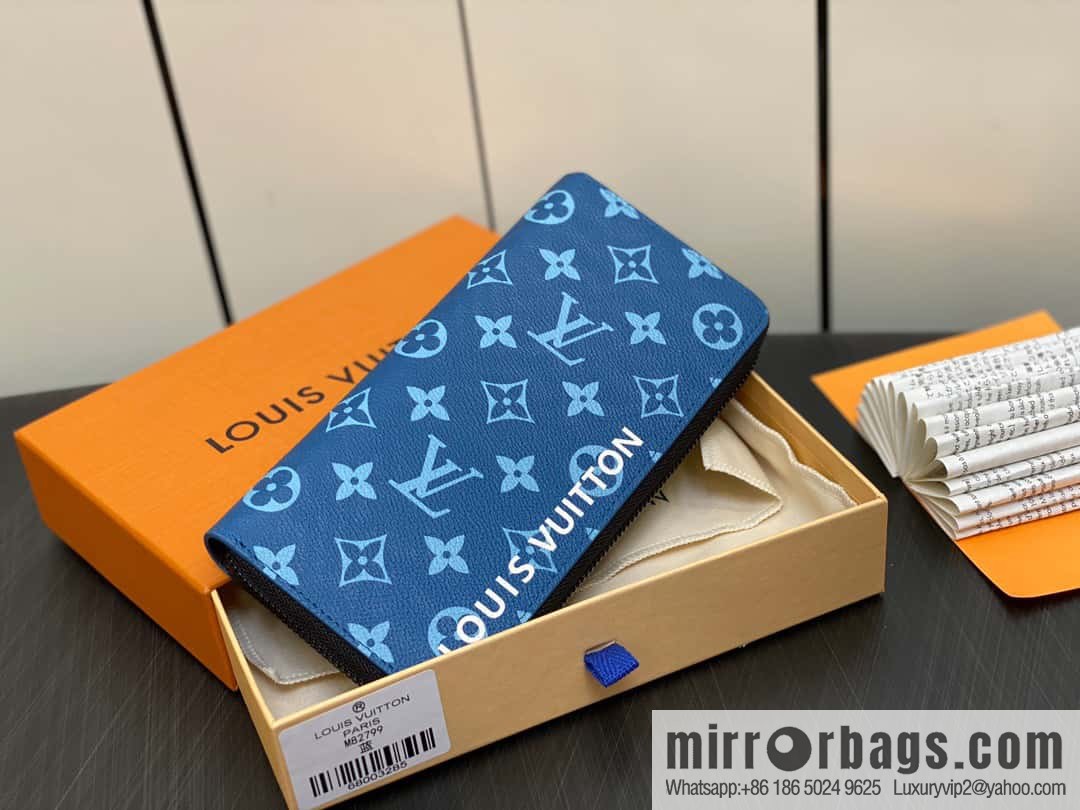 [Premium‑quality] M82799 blue, silk screen single zipper wallet series Zippy zipper wallet
