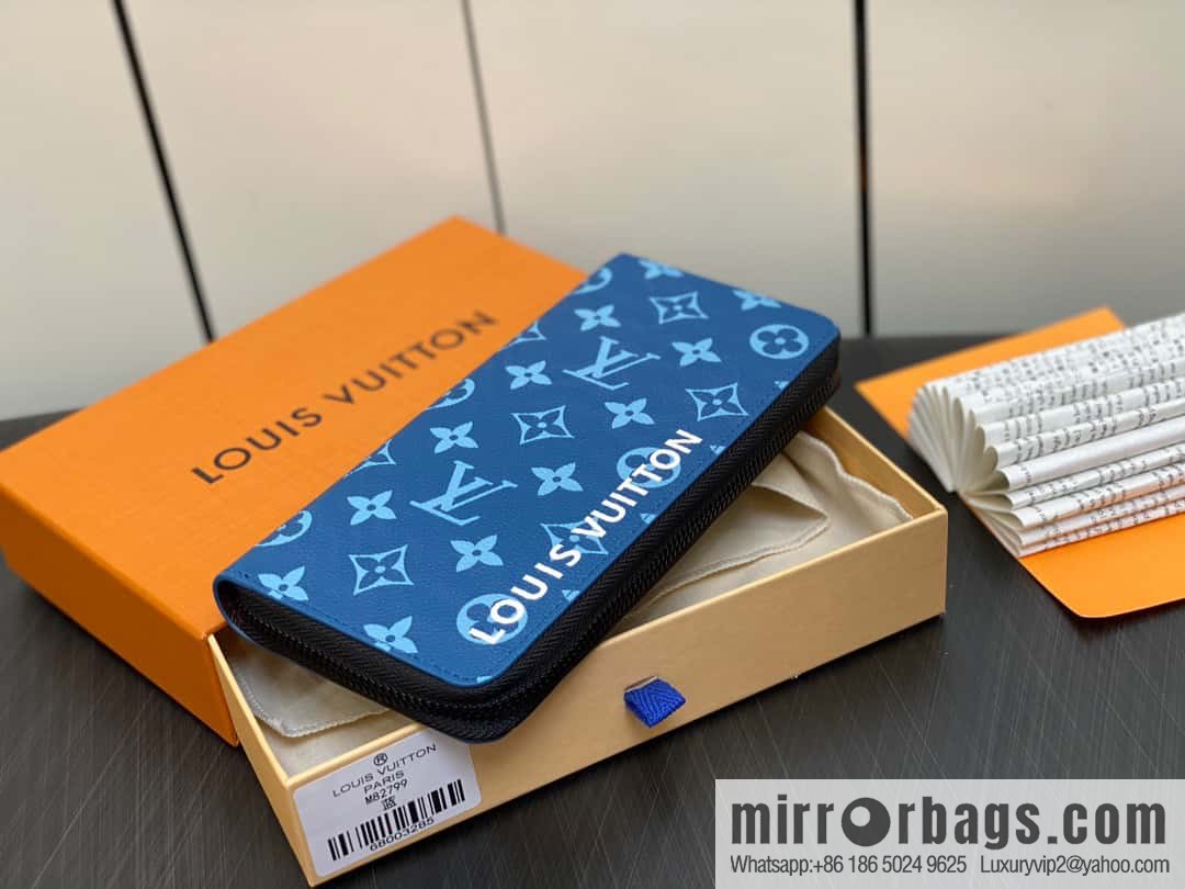 [Premium‑quality] M82799 blue, silk screen single zipper wallet series Zippy zipper wallet
