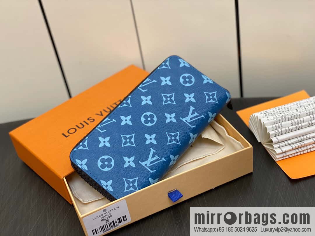 [Premium‑quality] M82799 blue, silk screen single zipper wallet series Zippy zipper wallet