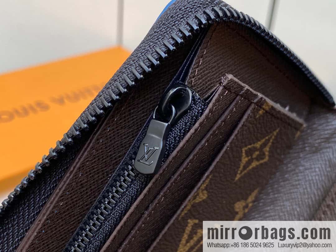 [Premium‑quality] M82799 blue, silk screen single zipper wallet series Zippy zipper wallet