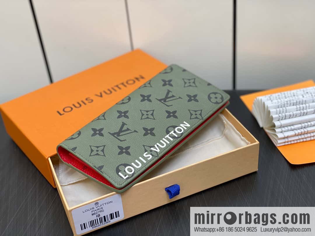 [Boutique‑grade] M82790 green, silk screen suit wallet series Brazza wallet