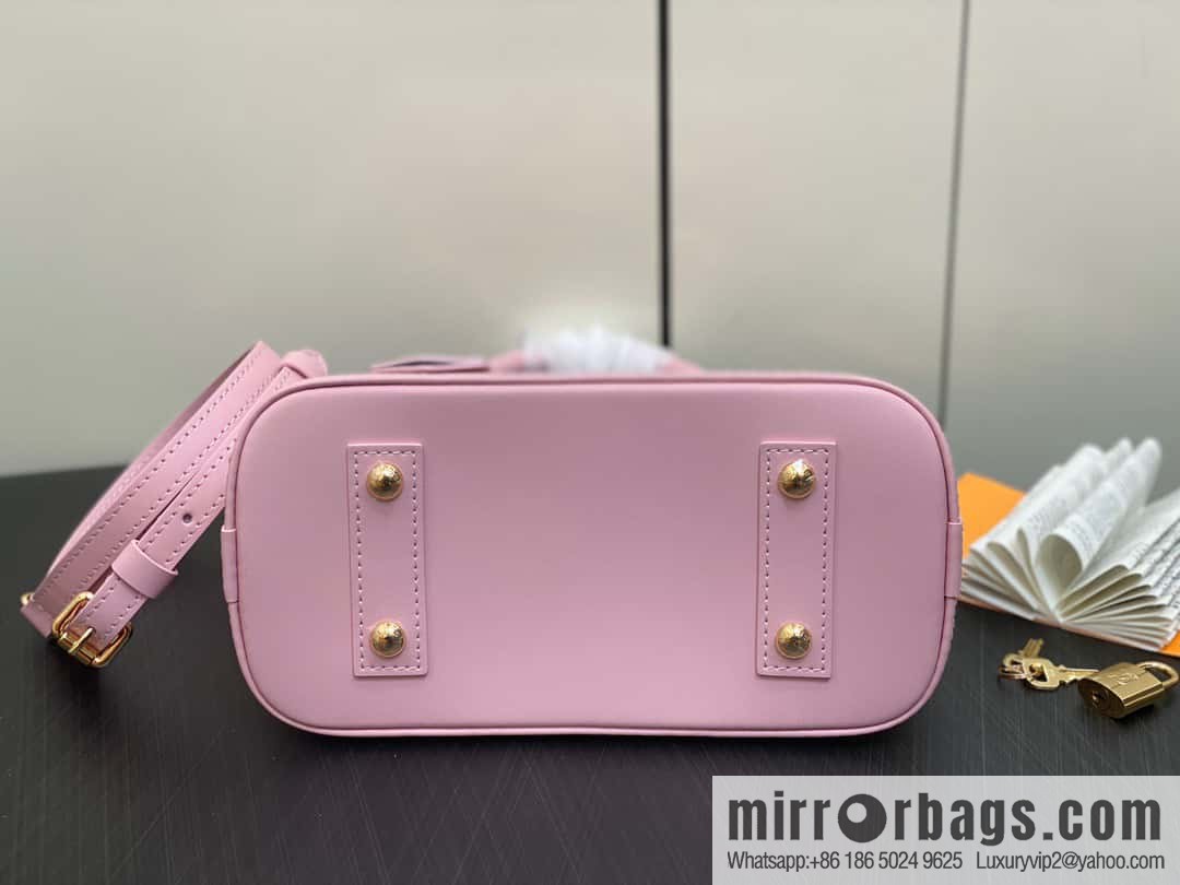 [Premium‑quality] M23666 pink diamond, full leather shell bag series Alma BB shell handbag
