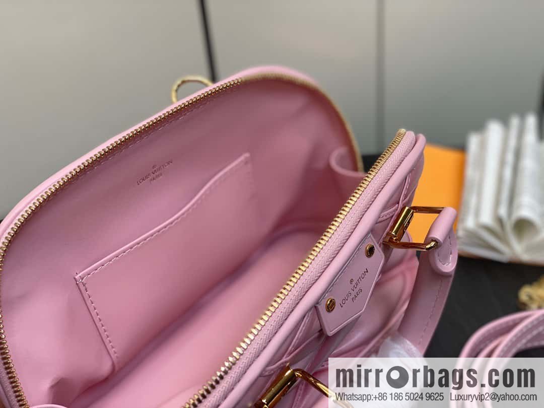 [Premium‑quality] M23666 pink diamond, full leather shell bag series Alma BB shell handbag