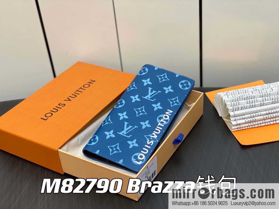[Boutique‑grade] M82790 blue, silk screen suit wallet series Brazza wallet