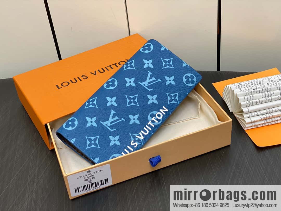 [Boutique‑grade] M82790 blue, silk screen suit wallet series Brazza wallet