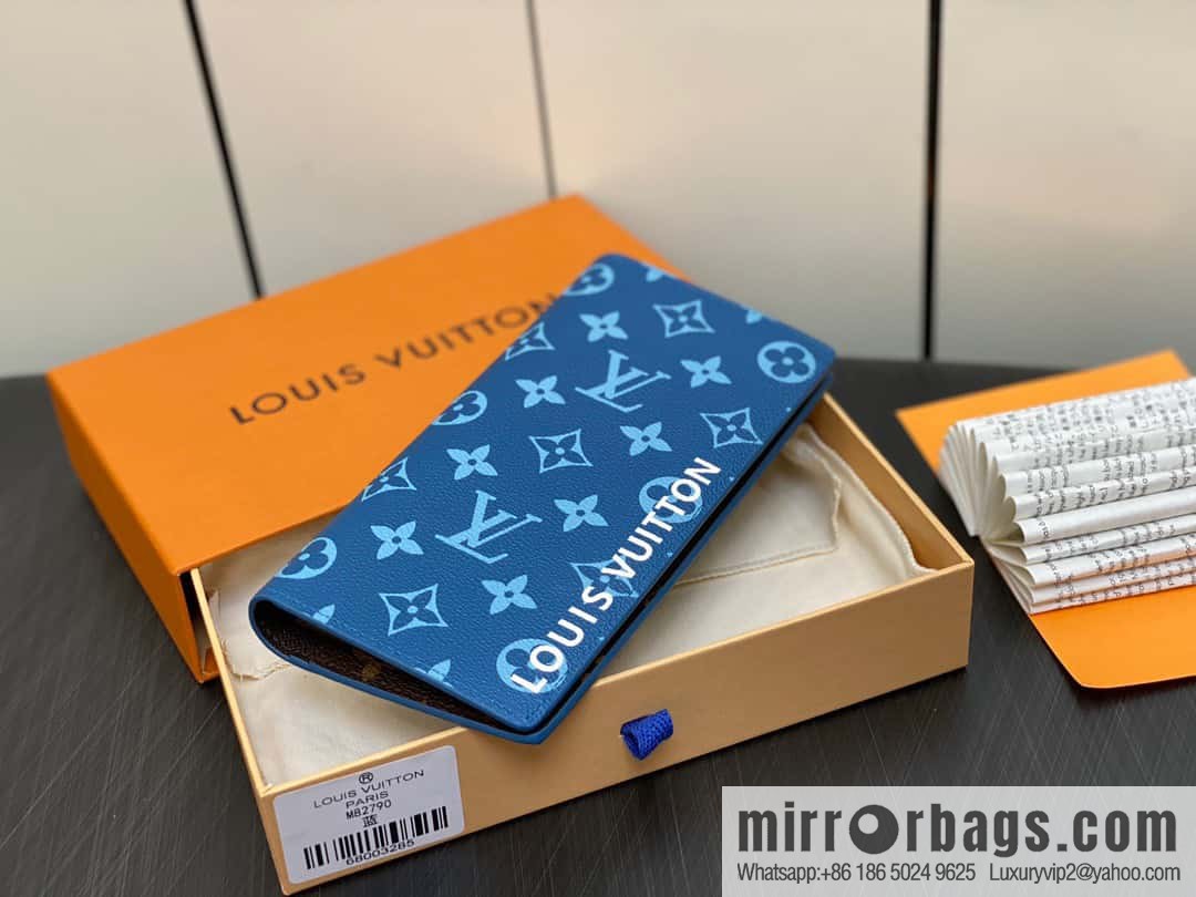 [Boutique‑grade] M82790 blue, silk screen suit wallet series Brazza wallet