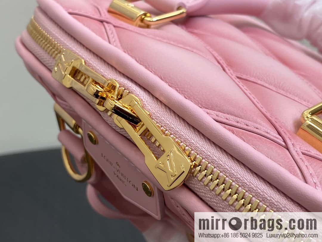 [Premium‑quality] M23666 pink diamond, full leather shell bag series Alma BB shell handbag