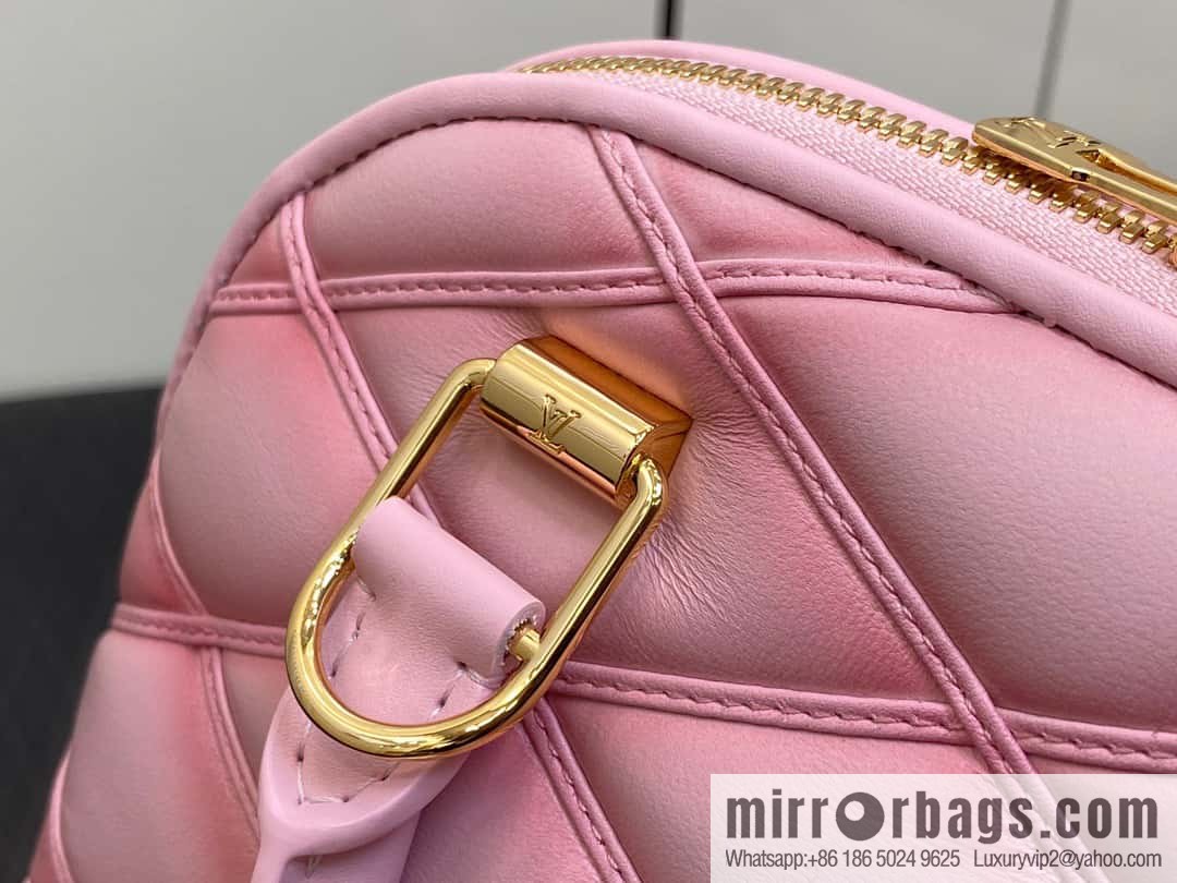 [Premium‑quality] M23666 pink diamond, full leather shell bag series Alma BB shell handbag