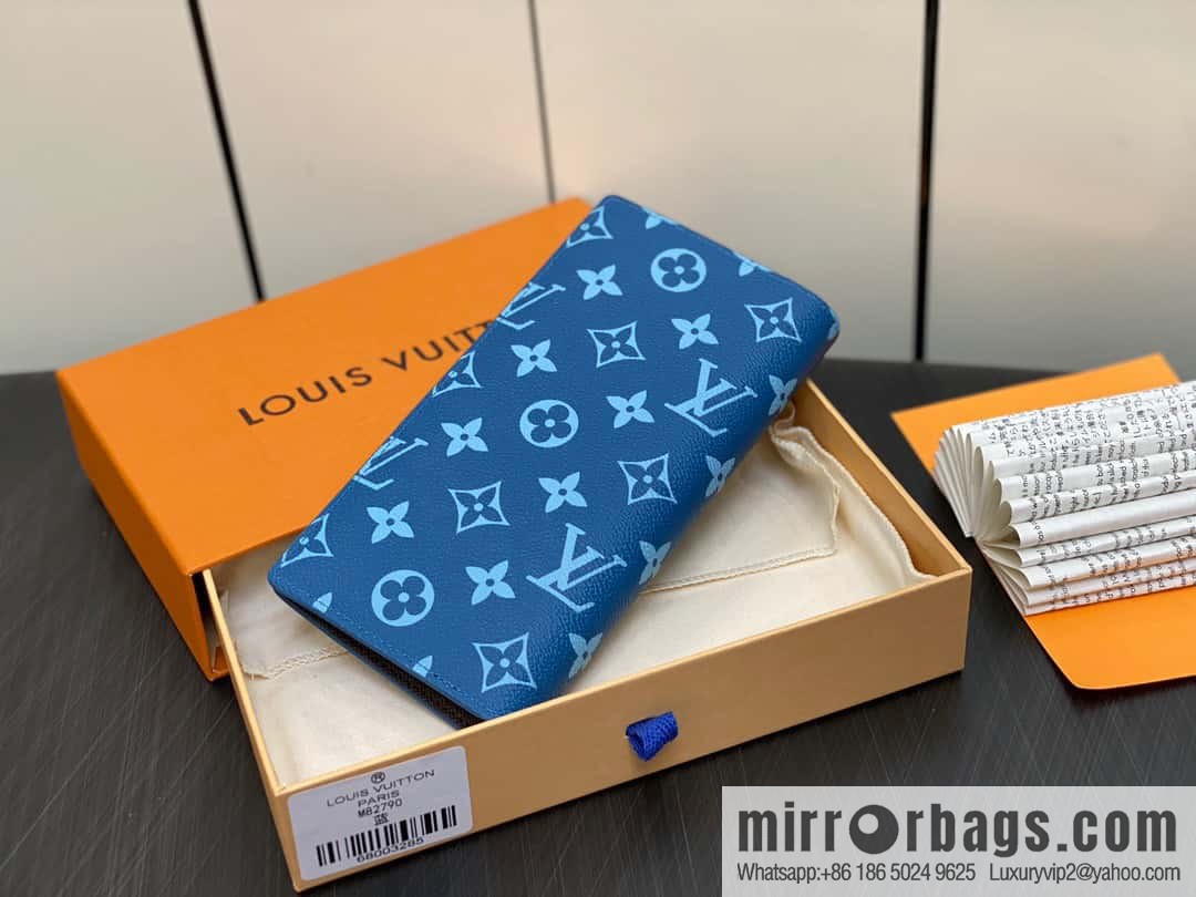 [Boutique‑grade] M82790 blue, silk screen suit wallet series Brazza wallet