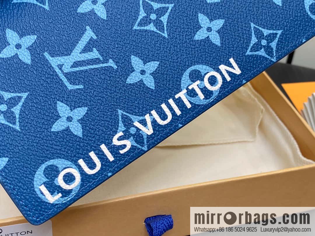 [Boutique‑grade] M82790 blue, silk screen suit wallet series Brazza wallet