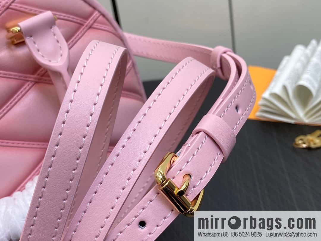 [Premium‑quality] M23666 pink diamond, full leather shell bag series Alma BB shell handbag