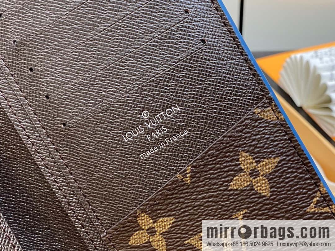 [Boutique‑grade] M82790 blue, silk screen suit wallet series Brazza wallet