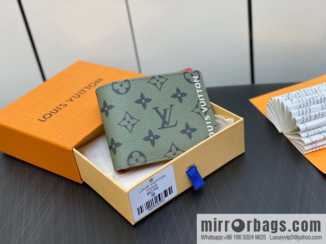 [Premium‑quality] M82798 green, silk screen suit wallet series Slender wallet