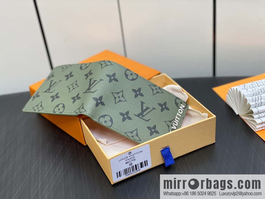 [Premium‑quality] M82798 green, silk screen suit wallet series Slender wallet