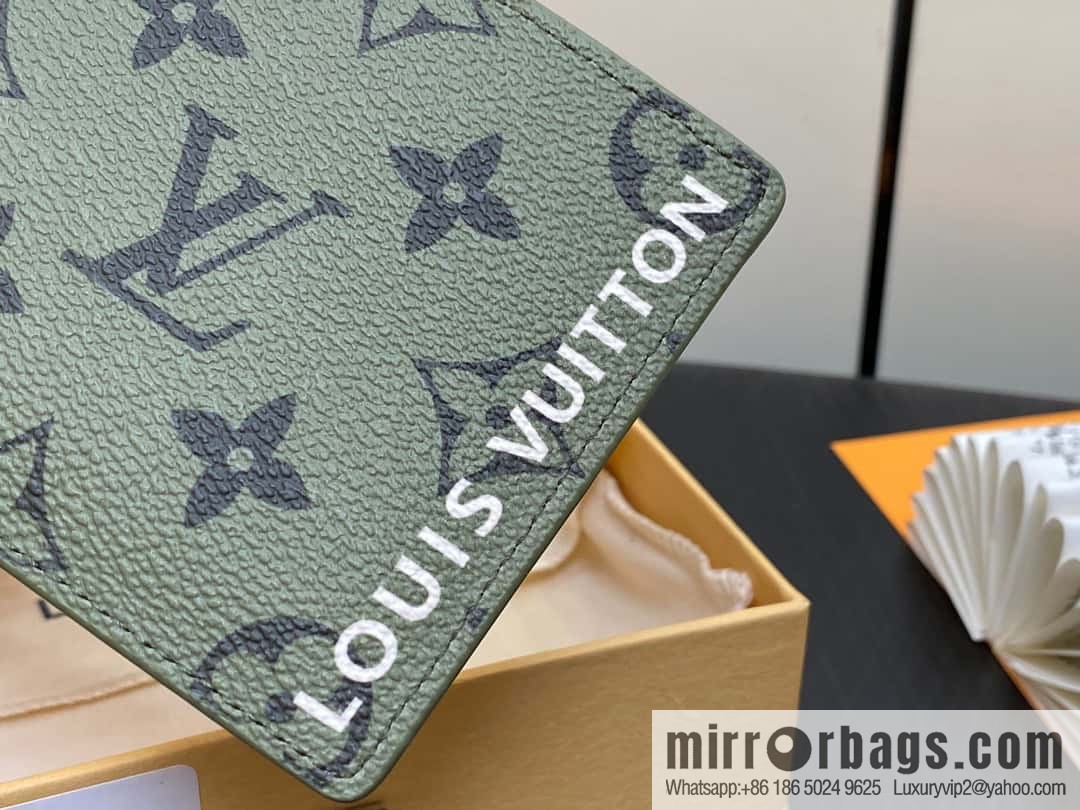 [Premium‑quality] M82798 green, silk screen suit wallet series Slender wallet