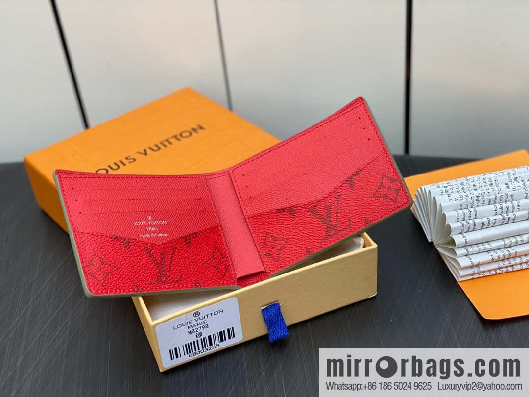 [Premium‑quality] M82798 green, silk screen suit wallet series Slender wallet