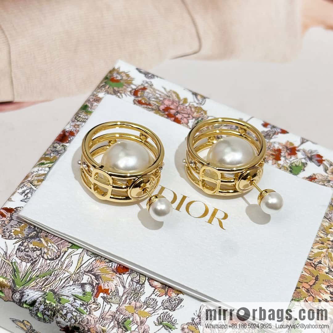 New ☑️ DIOR CD size pearl earrings stud earrings