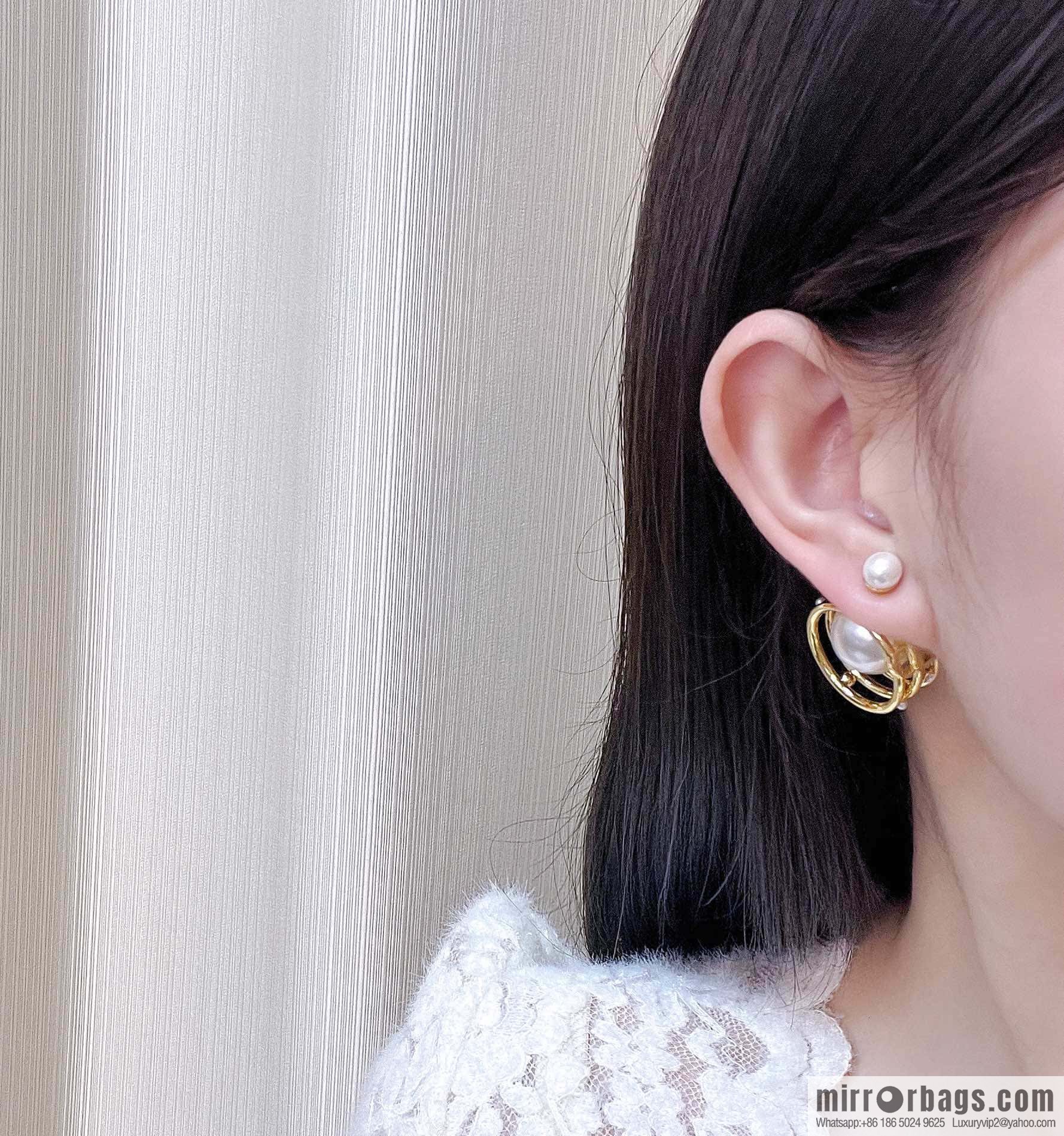 New ☑️ DIOR CD size pearl earrings stud earrings