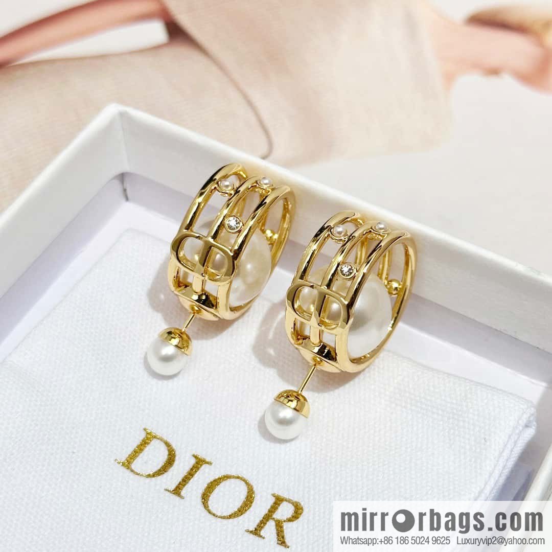 New ☑️ DIOR CD size pearl earrings stud earrings