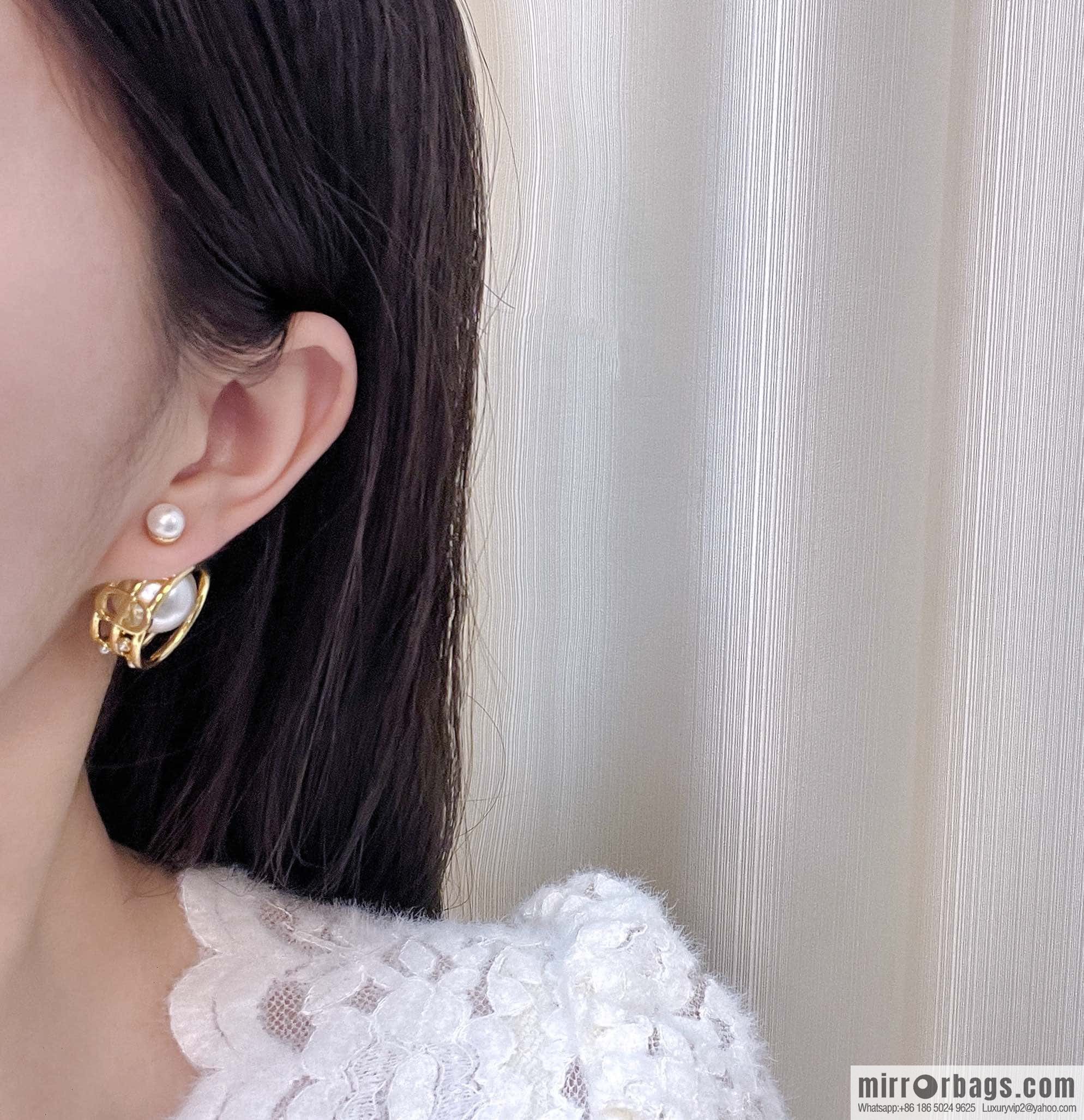 New ☑️ DIOR CD size pearl earrings stud earrings