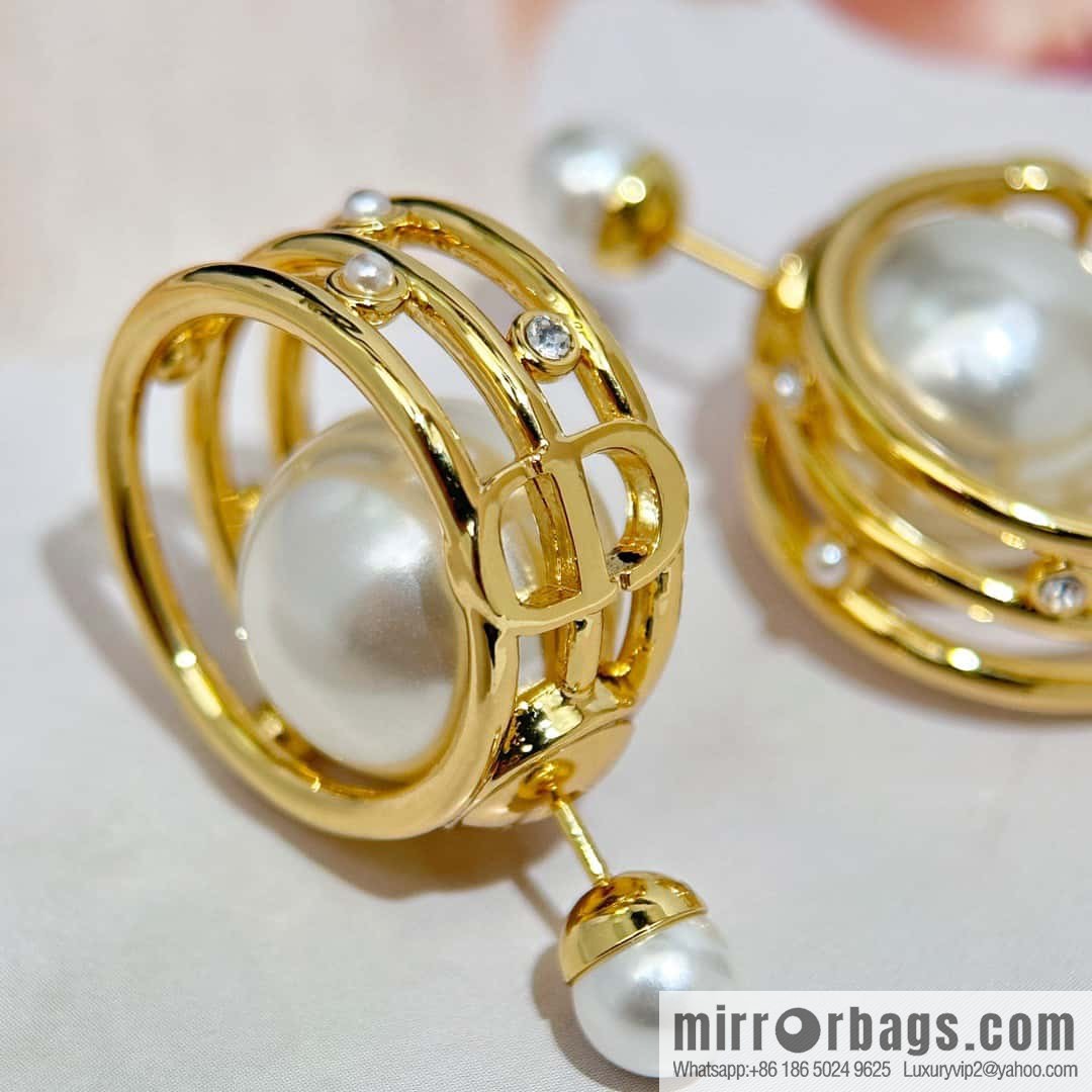 New ☑️ DIOR CD size pearl earrings stud earrings
