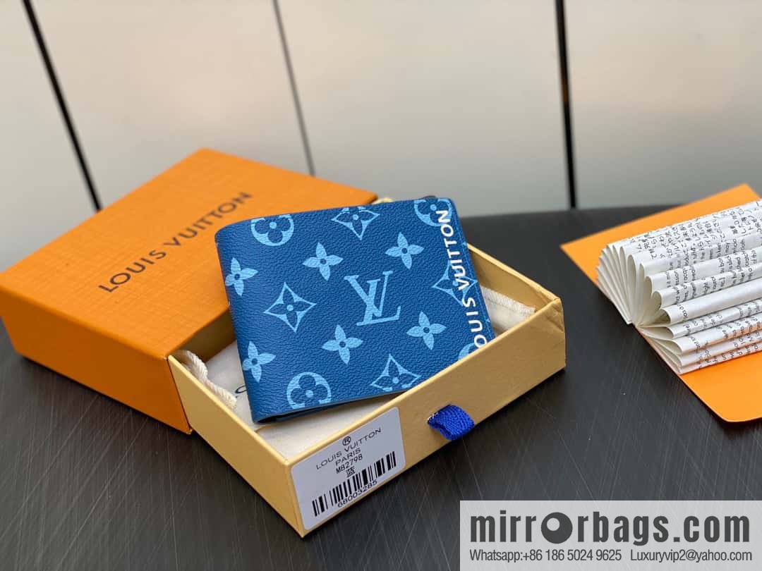 [Premium‑quality] M82798 blue, silk screen suit wallet series Slender wallet