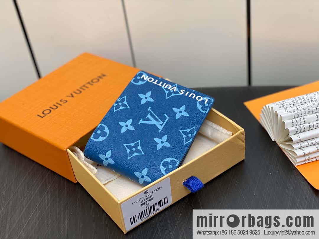 [Premium‑quality] M82798 blue, silk screen suit wallet series Slender wallet