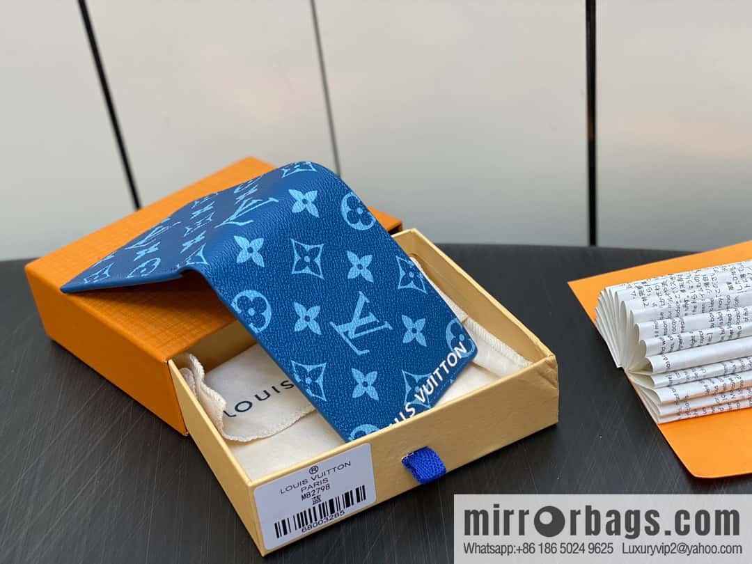 [Premium‑quality] M82798 blue, silk screen suit wallet series Slender wallet