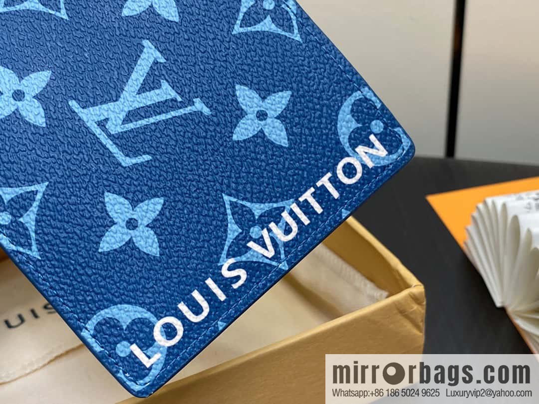[Premium‑quality] M82798 blue, silk screen suit wallet series Slender wallet