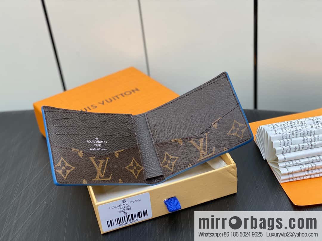 [Premium‑quality] M82798 blue, silk screen suit wallet series Slender wallet