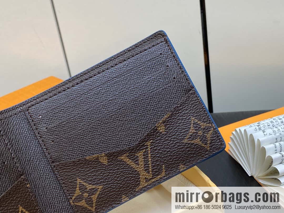 [Premium‑quality] M82798 blue, silk screen suit wallet series Slender wallet