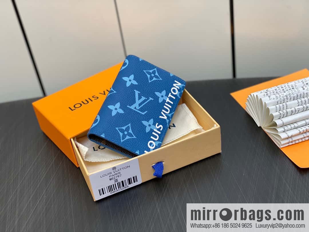[Premium‑quality] M82797 blue, silk screen card holder wallet series, pocket wallet