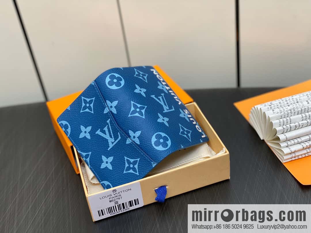 [Premium‑quality] M82797 blue, silk screen card holder wallet series, pocket wallet
