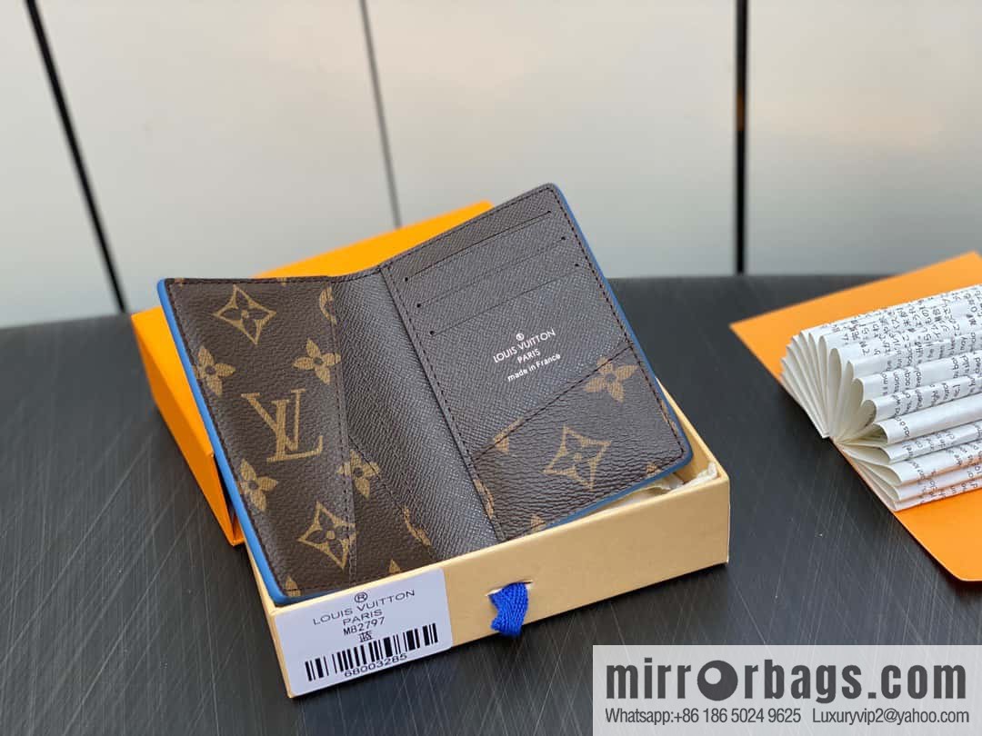 [Premium‑quality] M82797 blue, silk screen card holder wallet series, pocket wallet