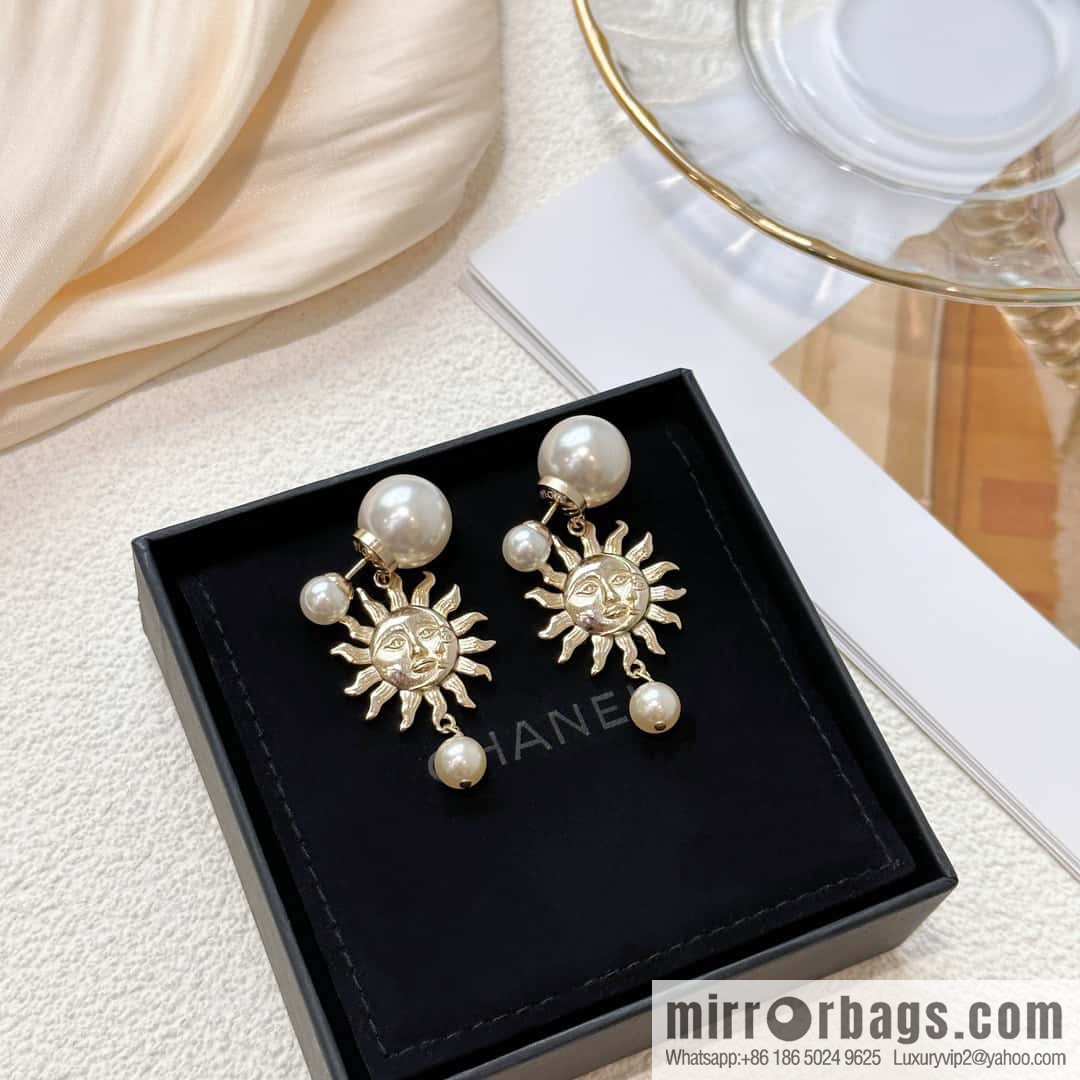 New ☑️ DIOR size pearl sun earrings stud earrings