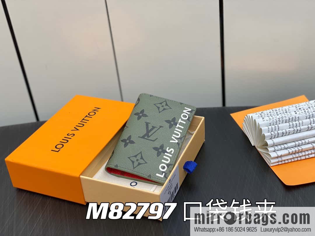 [Premium‑quality] M82797 green, silk screen card holder wallet series, pocket wallet