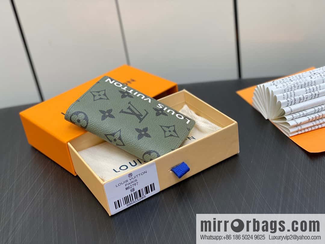 [Premium‑quality] M82797 green, silk screen card holder wallet series, pocket wallet