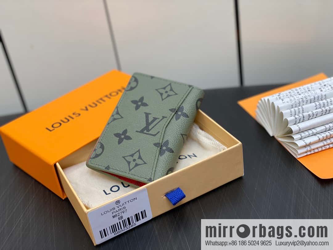 [Premium‑quality] M82797 green, silk screen card holder wallet series, pocket wallet